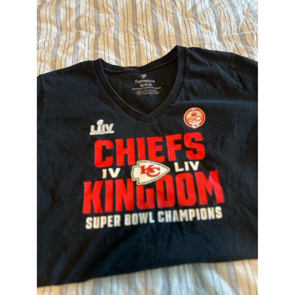 Kansas City Chiefs NFL CHIEFS KINGDOM Super Bowl Champions T-Shirt Women’s SizeM - Picture 6 of 7